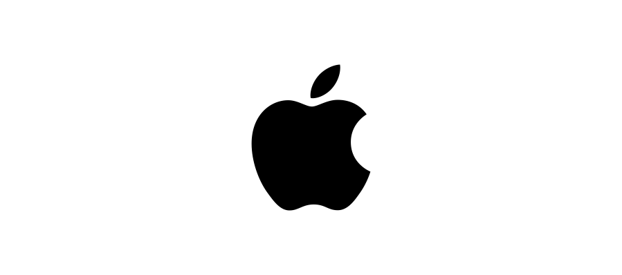 Apple logo on a white background