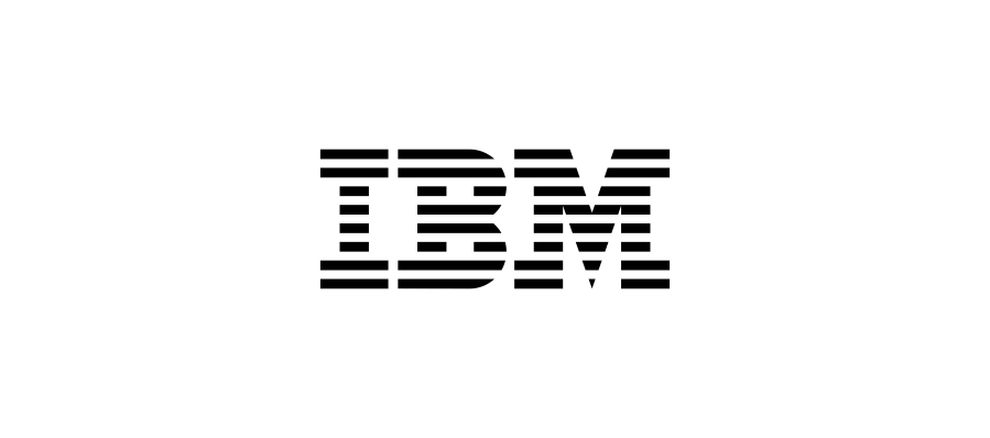 IBM blue striped logo designed by Paul Rand